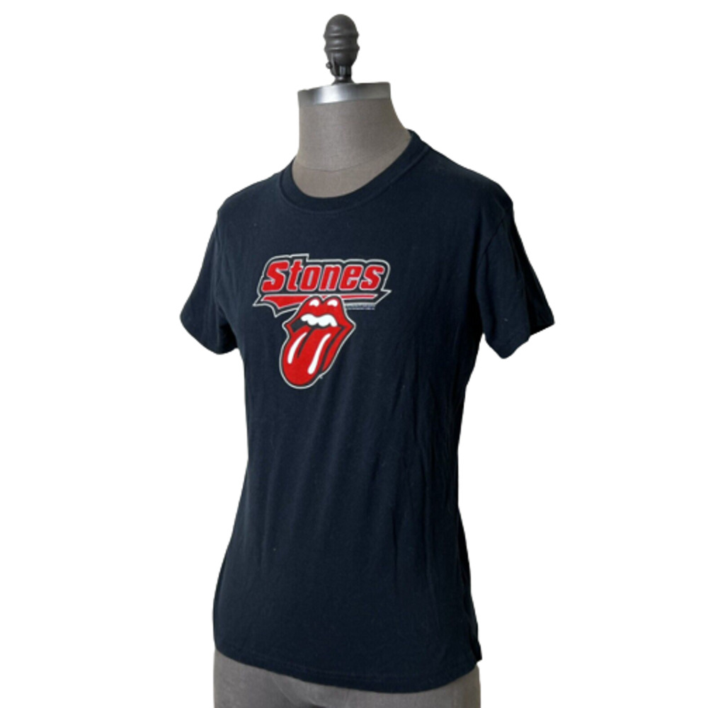 2005 Rolling Stones Women’s XL Black T-Shirt Felt Logo Anthill RUNS SMALL